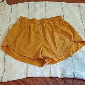 Mustard Yellow Large Blooming Jelly running athletic gym shorts